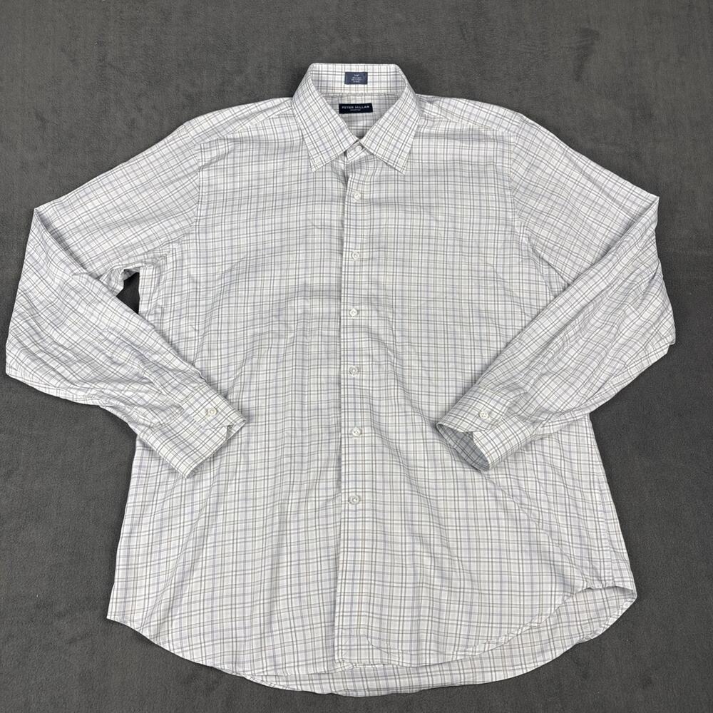 Peter Millar Collection Mens Large Plaid Long Sleeve Button Down Dress Shirt